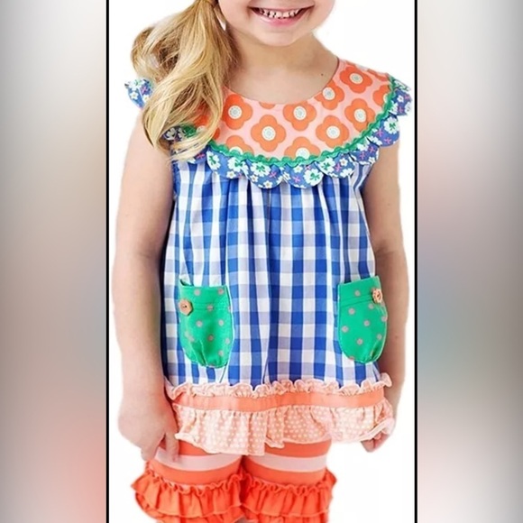 Matilda Jane Picnic Pie Tunic Size Girls 6 Floral Ruffles Buttons Comfy Girlie - Picture 1 of 8